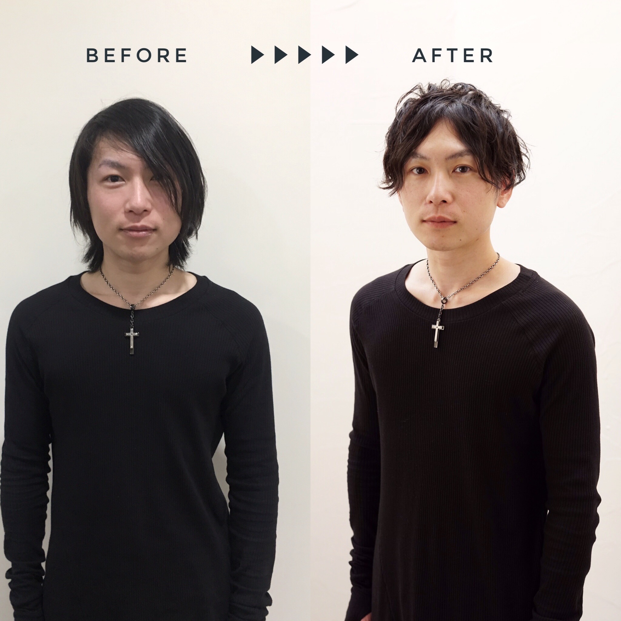 メンズスタイルの施術前と施術後